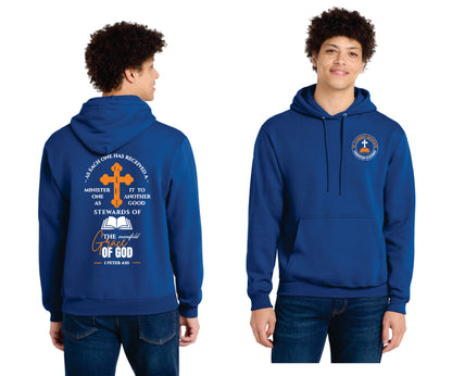Port & Co unisex Core Fleece Pullover Hooded Sweatshirt. PC78H